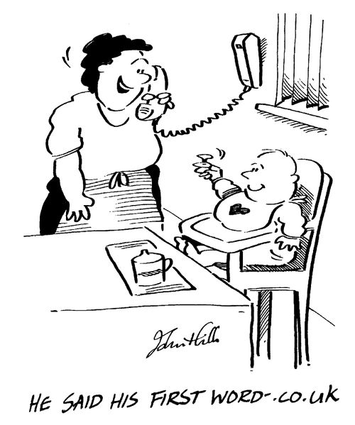 "He said his first word - co.uk."