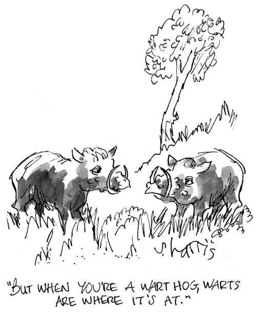'But when you're a wart hog, warts are where it's at.'