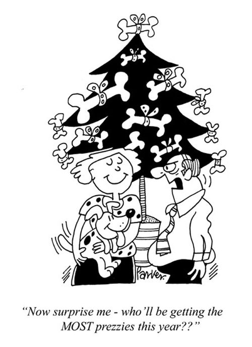 'Now surprise me-who'll be getting the MOST prezzies this year??'