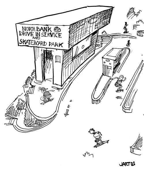 North Bank Drive in Service and Skateboard Park.