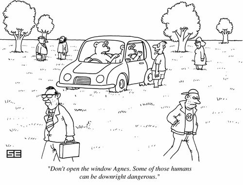 'Don't open the window, Agnes. Some of those humans can be downright dangerous.'