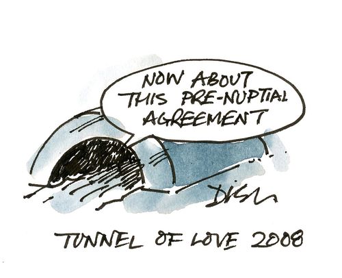 Tunnel of love - 'Now about this pre-nuptial agreement..'