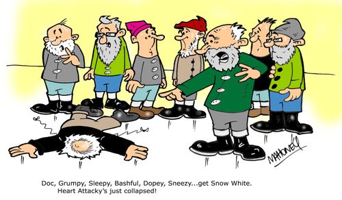 Eight dwarves become seven. Heart Attacky's just collapsed.