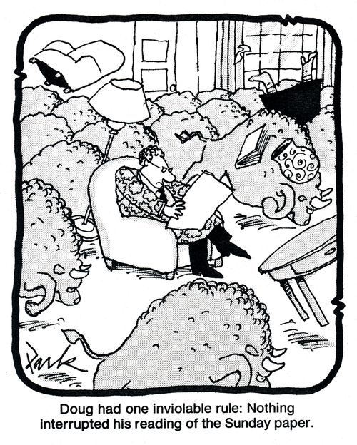 Doug had one inviolable rule: Nothing interrupted his reading of the Sunday paper.