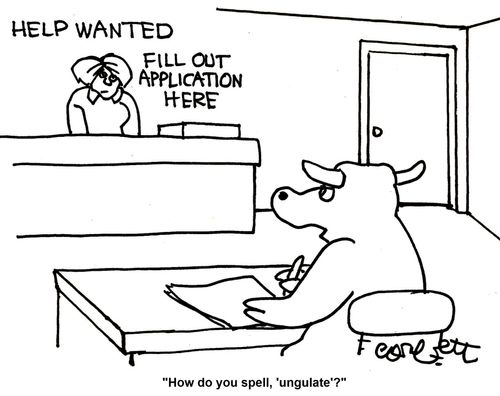'How do you spell, 'ungulate'?'