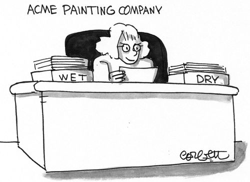 Paint company desk boxes: wet & dry.