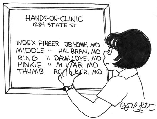 Hands-on-clinic: MDs specializing in each finger.