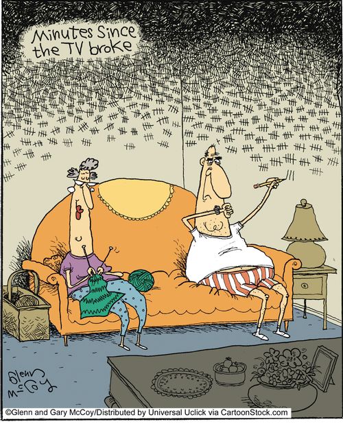 Minutes since the TV broke.