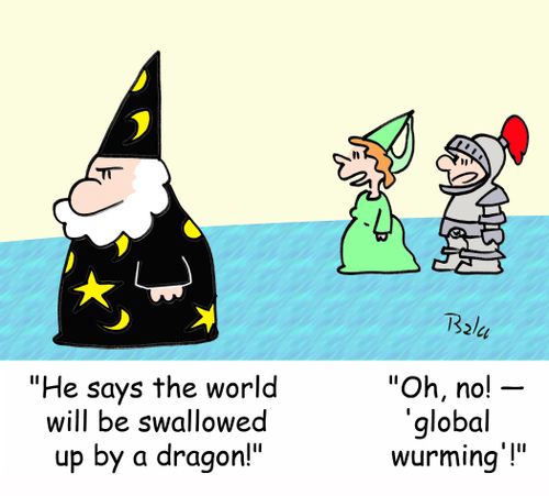 'He says the world will be swallowed up by a dragon.'