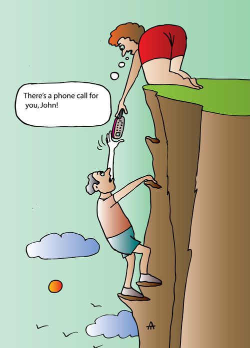 'There's a phone call for you, John!'