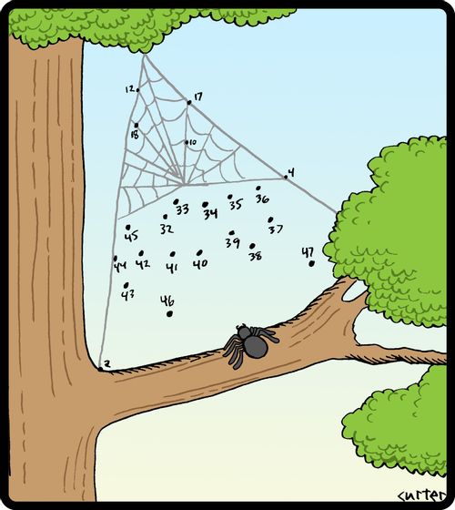 Dot to dot spiderweb.