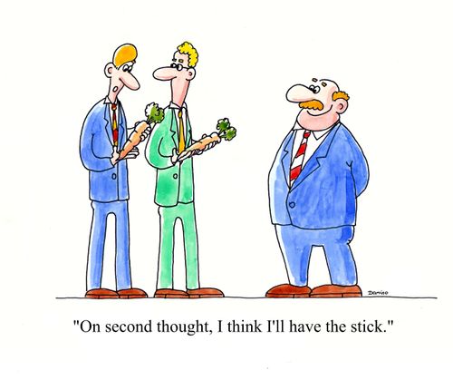 'On second thought, I think I'll have the stick.'
