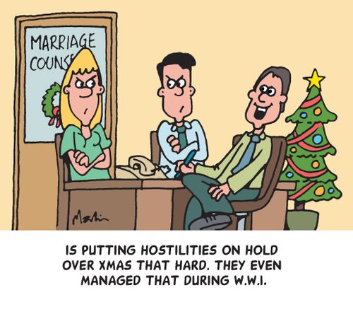 'Is putting hostilities on hold over Xmas that hard. They even managed that during W.W.1.'