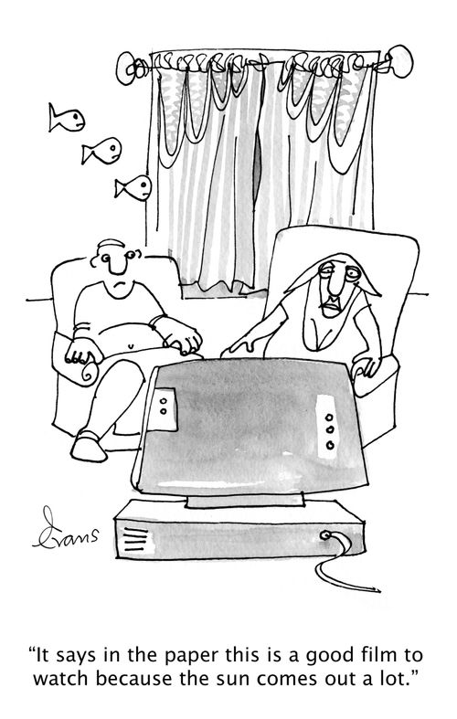 'It says in the paper this is a good film to watch because the sun comes out a lot.'