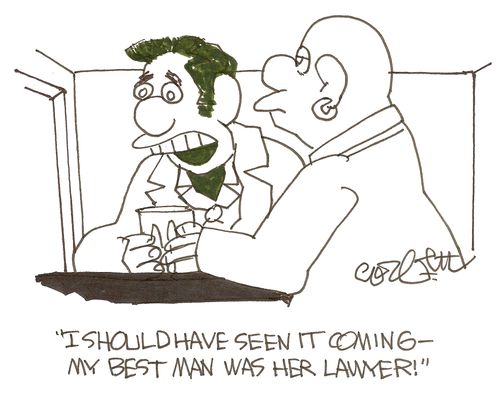 'I should have seen it coming - my best man was her lawyer!'