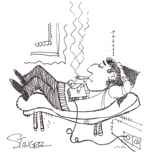 Electronic cigarette smoker.