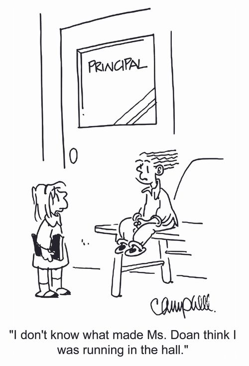'I don't know what made Ms. Doan think I was running in the hall.'