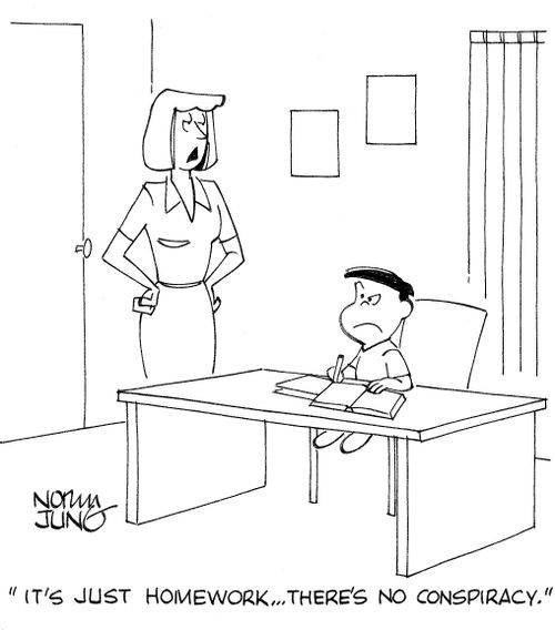 'It's just homework...there's no conspiracy.'