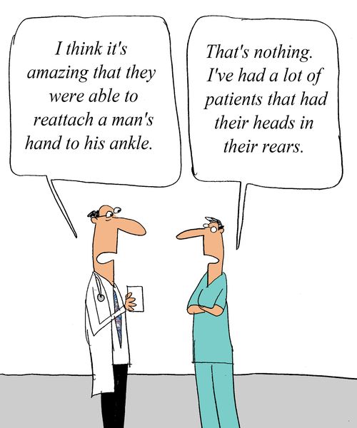 'I think it's amazing that they were able to reattach a man's hand to his ankle.'  