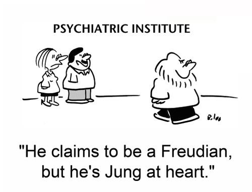 He claims to be a Freudian, but he's Jung at heart.'