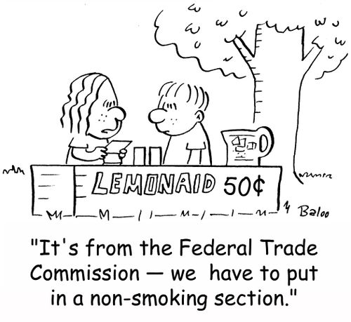 'It's from the Federal Trade Commission -- we have to put in a non-smoking section.'