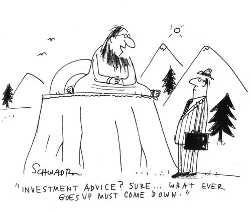 'Investment advice? Sure...whatever goes up must come down.'