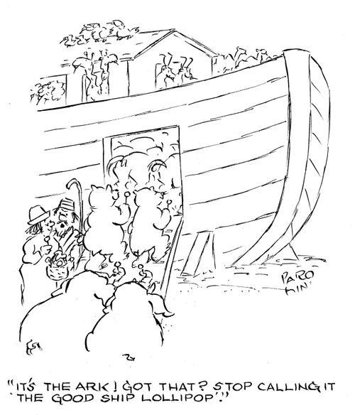 'It's the Ark! Got that? Stop calling it 'The Good Ship Lollipop'.'