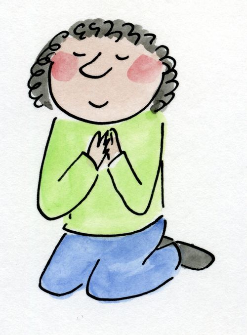 Praying.