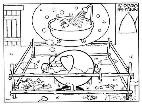 Dirty pig dreaming of a lovely bath