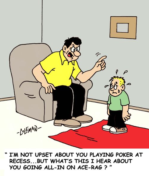 Chewing Kid Out About Playing Poker At School.
