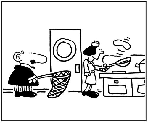 'Net to catch pancake.'