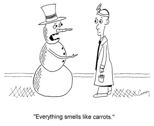 "Everything smells like carrots."