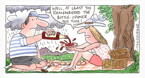 "Well, at least you remembered the bottle opener this time!"