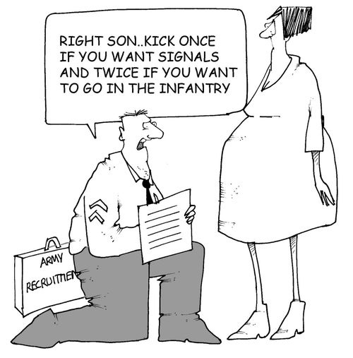 Army trying to recruit a yet to be born child.