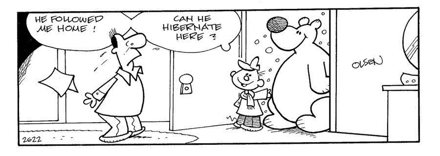 'He followed me home! Can he hibernate here?'