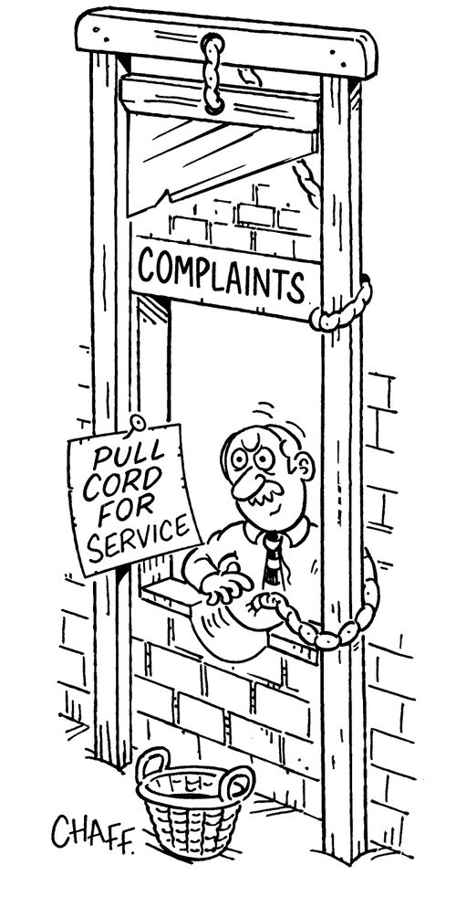 Complaints desk attached with guillotine.