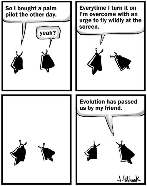 A moth with a palm pilot.