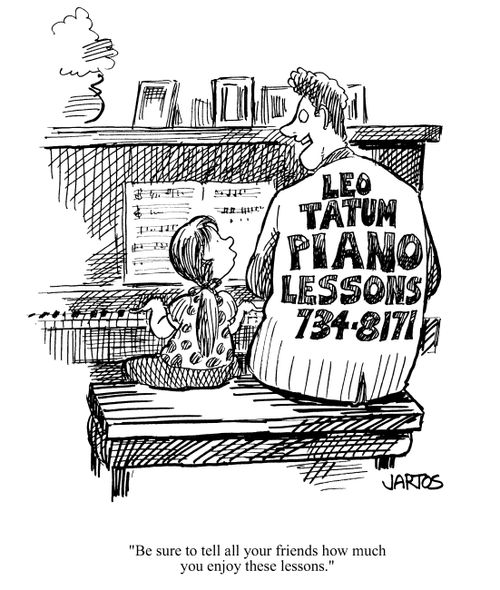 'Be sure to tell all your friends how much you enjoy these lessons.'
