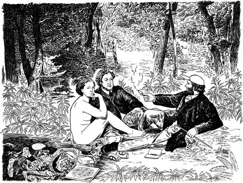 Le D?jeuner sur l'herbe - Baseball cap and Spliff.  