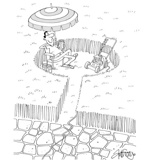 Relaxing in the garden.
