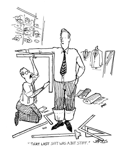 'The last suit was a bit stiff.'