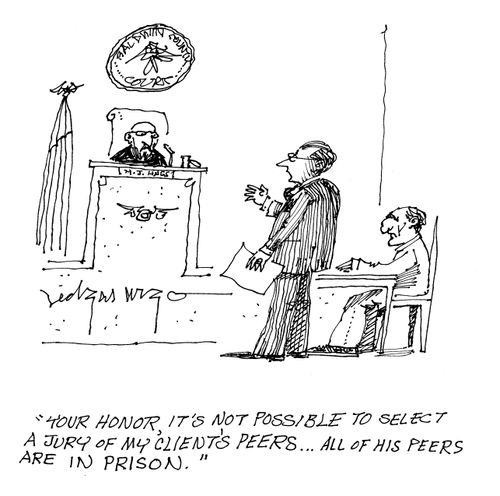 'Your Honor, it's not possible to select a jury of my client's peers...All of his peers are in prison.'