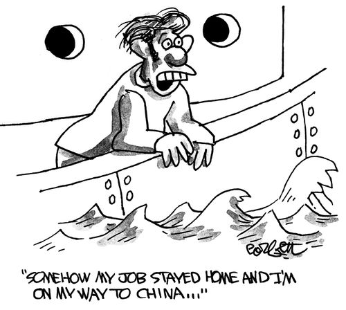 'Somehow my job stayed home and I'm on my way to China...'