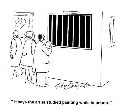 'It says the artist studied painting while in prison.'