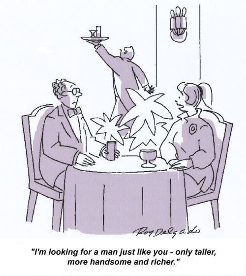 'I'm looking for a man just like you - only taller, more handsome and richer.'