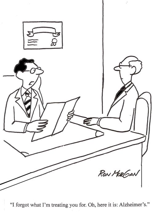 Doctor forgets he's treating patient for Alzheimer's disease.