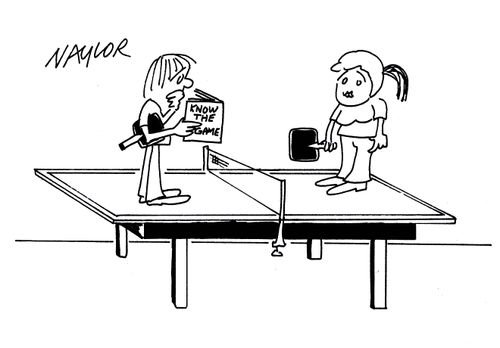 Children trying to play table tennis