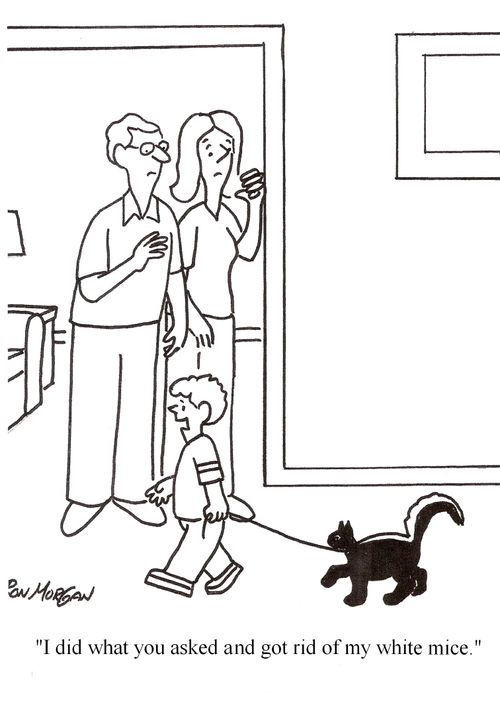 "I did what you asked and got rid of my white mice."