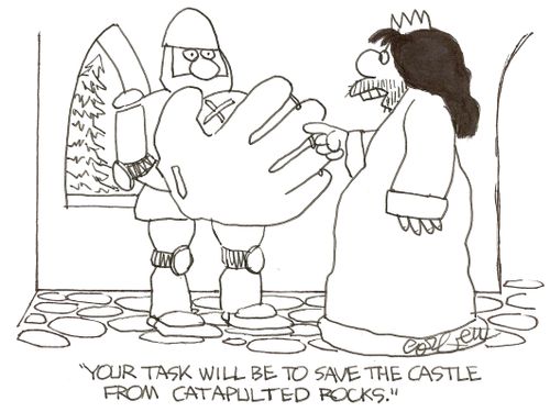 'Your task will be to save the castle from catapulted rocks.'