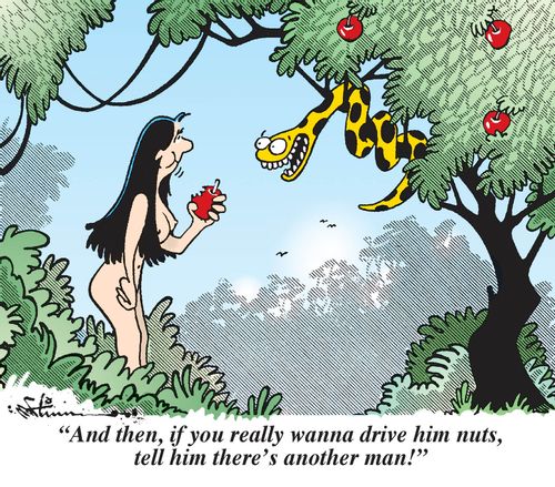 'And then, if you really wanna drive him nuts, tell him there's another man!'